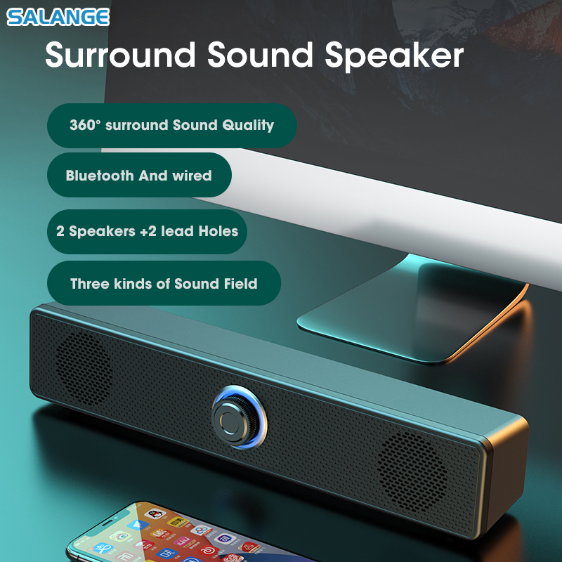 Home Cinema With Wireless Rear Speakers - PC-Soundbar, kabelgebunden/kabellos, Bluetooth-Lautsprecher, 4D-USB-betriebene Soundbar für