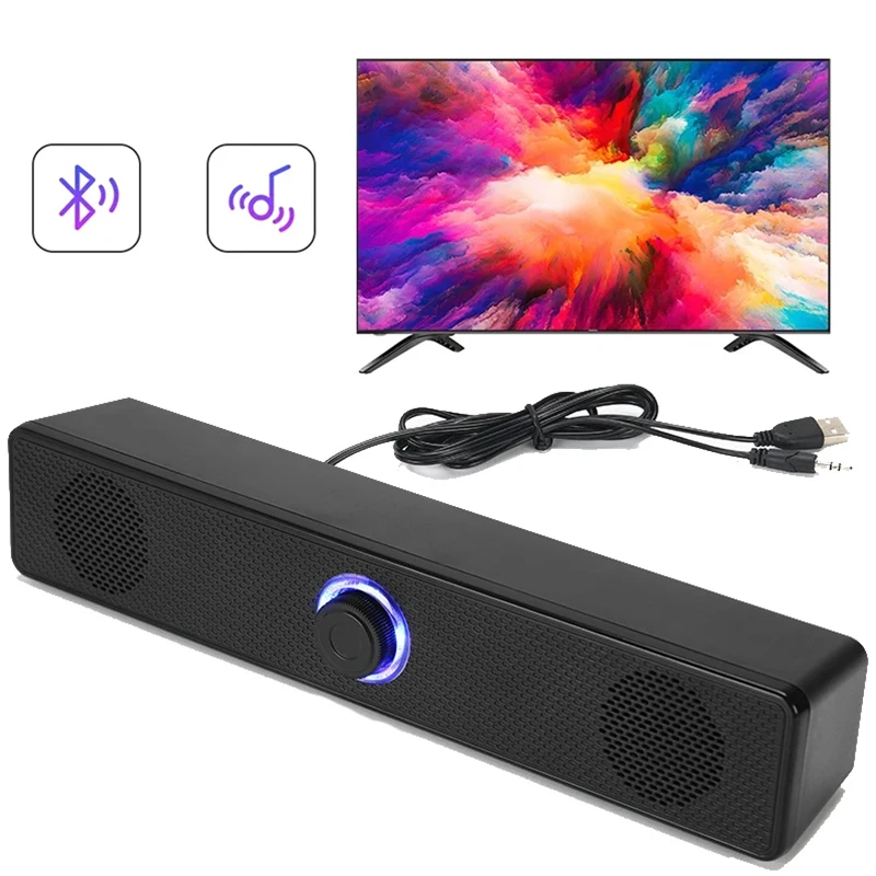 Home Cinema With Wireless Rear Speakers - PC-Soundbar, kabelgebunden und kabellos, Bluetooth-Lautsprecher, USB-betriebene