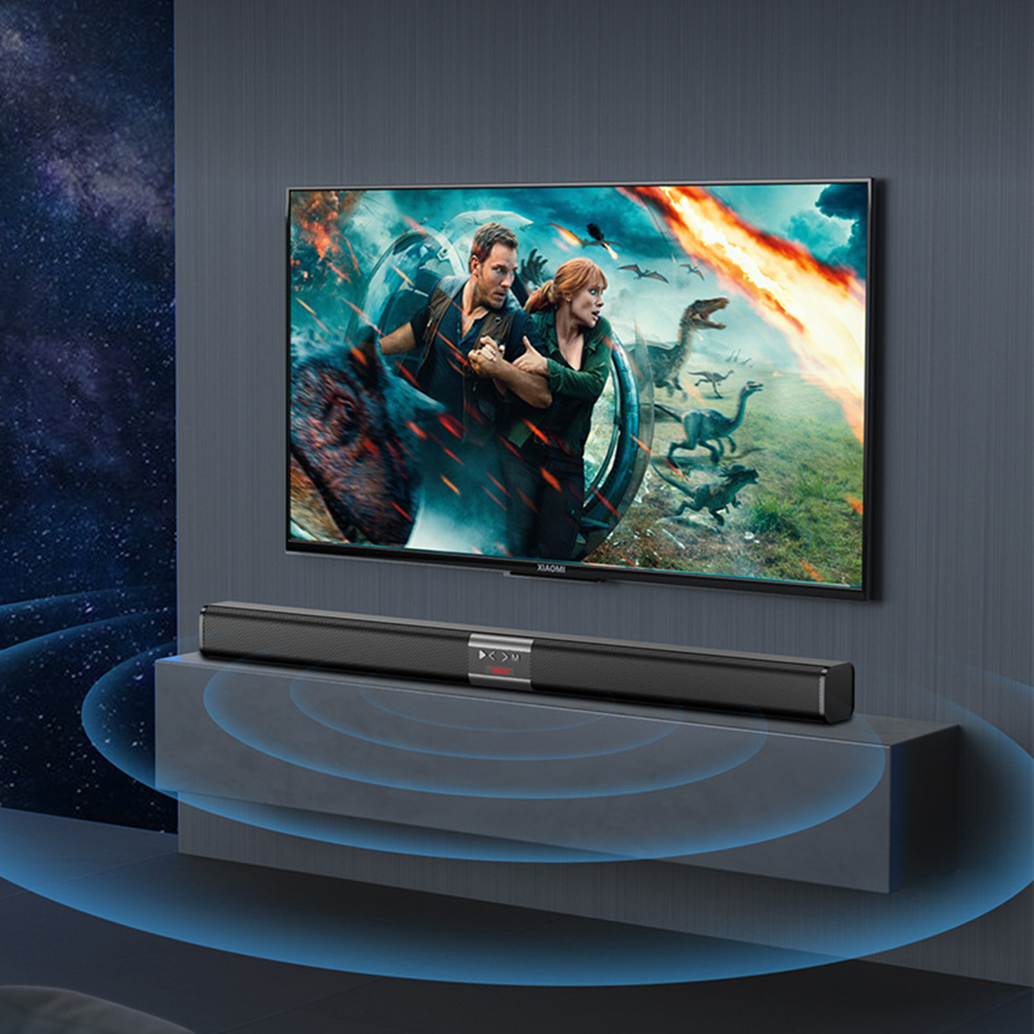Home Cinema With Wireless Rear Speakers - Soundbar Kabelloser Lautsprecher, Eingebauter Akku, Dual-Lautsprecher