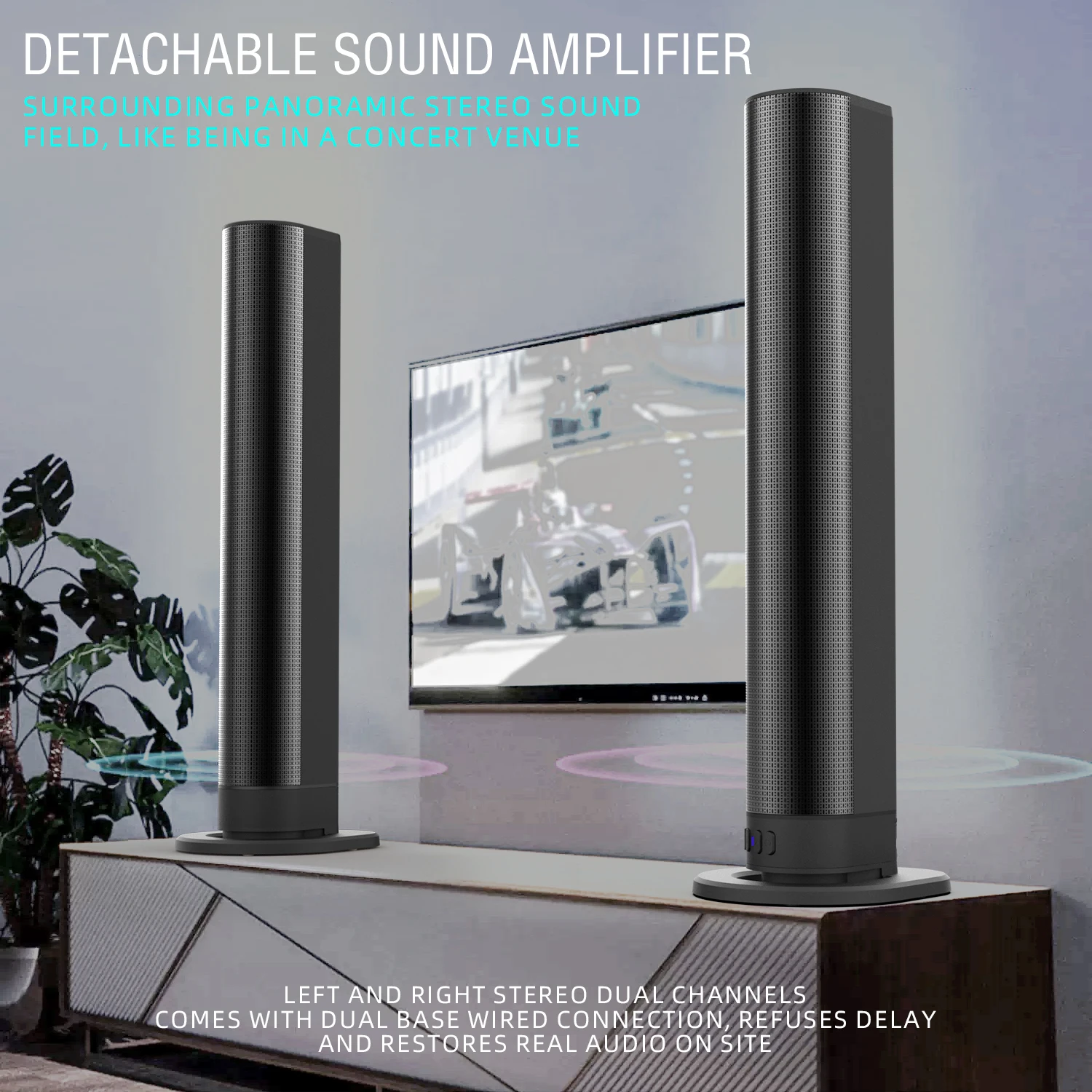 Home Cinema Wireless Speakers - FM-Soundbar, TV, Bluetooth-Lautsprecher, HDMI/AUX/BT/OPT-Verbindungen, Soundbars mit