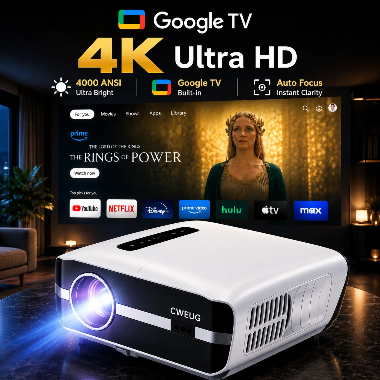 NewA9S 4k Projektor Autofokus  – Home Cinema Speaker System Bewertung und Preis